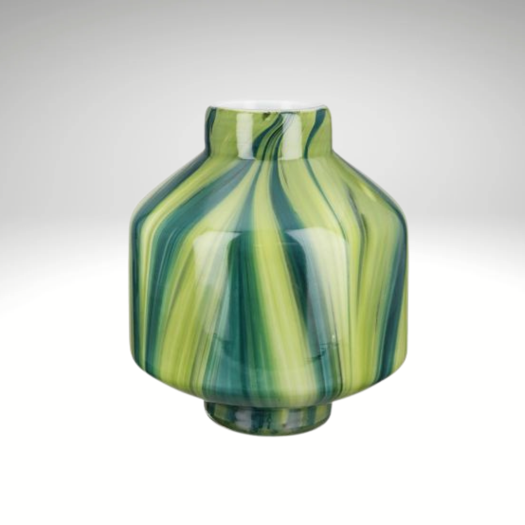 Verdo – Striped green glass vase