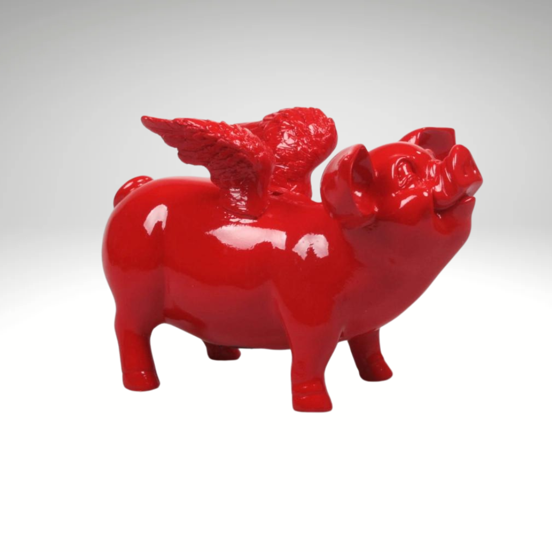 SPARSCHWEIN MIT FLÜGELN Rot