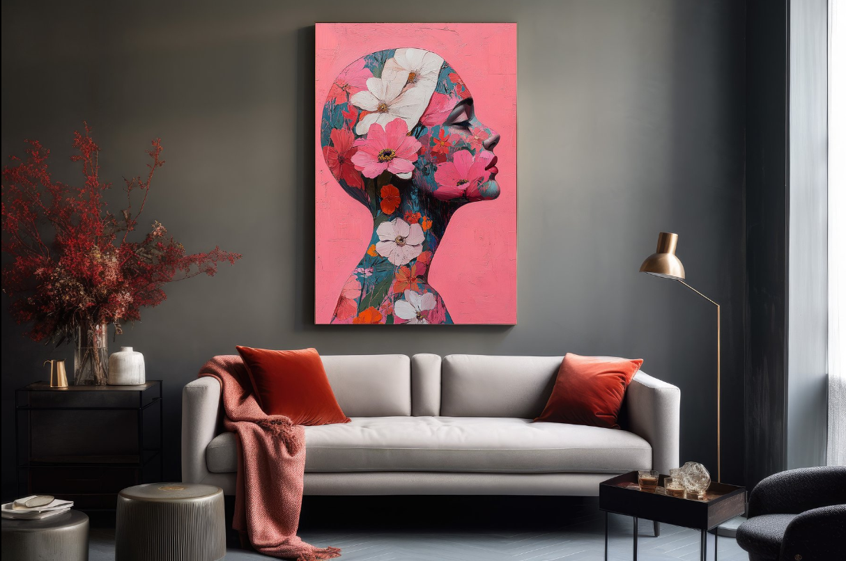 "Floral Enigma XXL – Giclée auf hochwertiger Baumwollleinwand