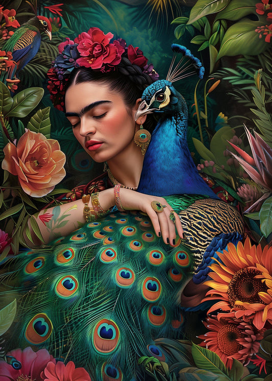 Frida Kahlo: Peacock | Fripperies – Artistic card in A6 format 