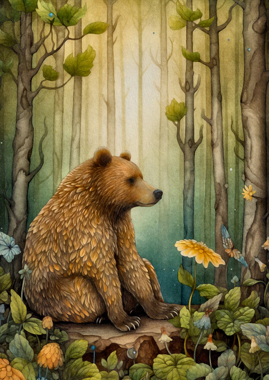 Animals of the Forest: Brown Bear | Fripperies – High-quality card in A6 format 