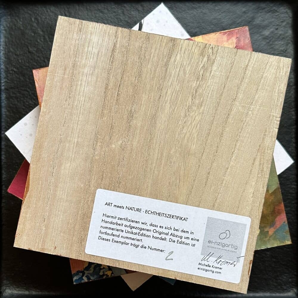 Knock on wood: Impressed David – Handcrafted wooden artwork 15x15 cm